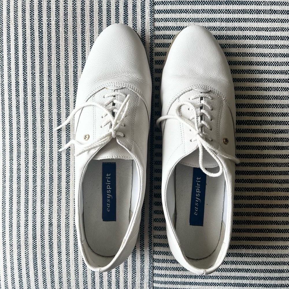 9.5 Easy Spirit ESMotion White Leather Oxford Shoe - Picture 9 of 9